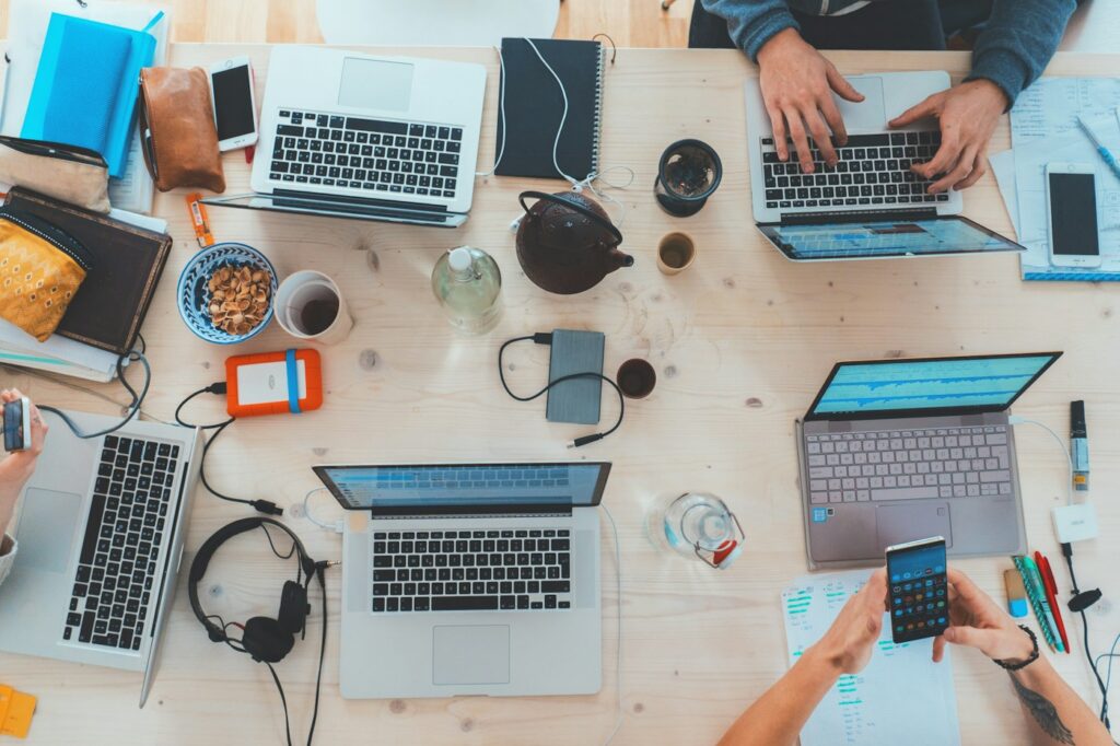 People using computers — illustrative stock image